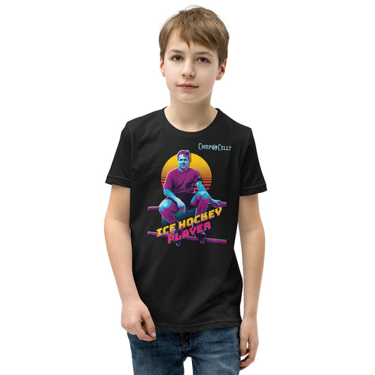 Retrowave - Ice Hockey Player - Youth T-shirt
